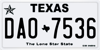 TX license plate DAO7536