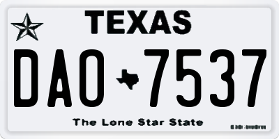 TX license plate DAO7537