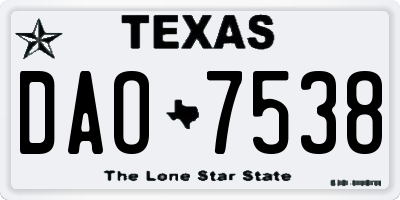 TX license plate DAO7538