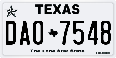 TX license plate DAO7548