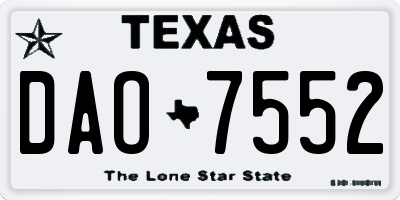TX license plate DAO7552