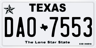 TX license plate DAO7553