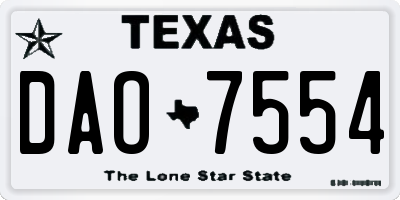 TX license plate DAO7554