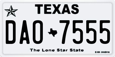 TX license plate DAO7555