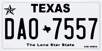 TX license plate DAO7557