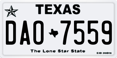 TX license plate DAO7559