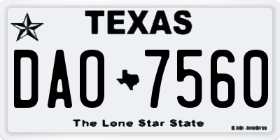TX license plate DAO7560