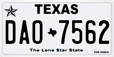 TX license plate DAO7562