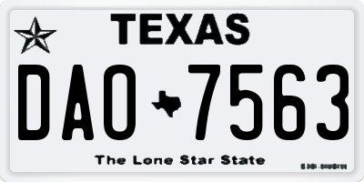 TX license plate DAO7563