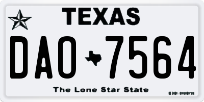 TX license plate DAO7564