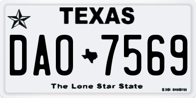 TX license plate DAO7569
