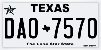TX license plate DAO7570