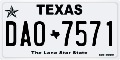 TX license plate DAO7571