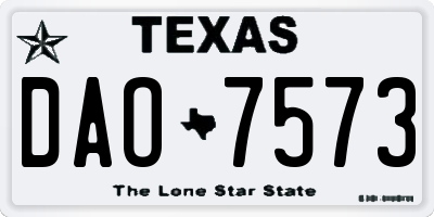 TX license plate DAO7573