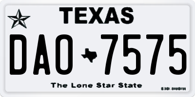 TX license plate DAO7575