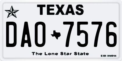 TX license plate DAO7576
