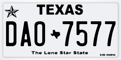 TX license plate DAO7577