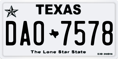 TX license plate DAO7578