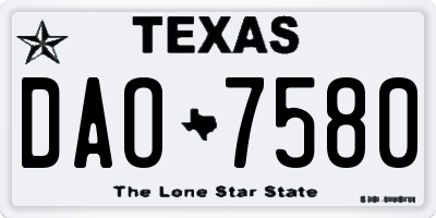 TX license plate DAO7580