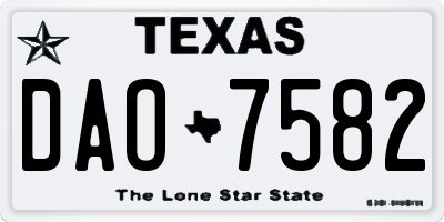 TX license plate DAO7582