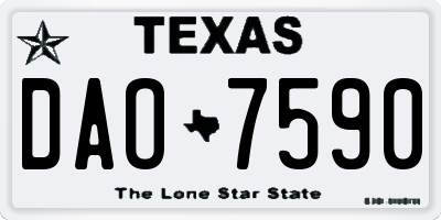 TX license plate DAO7590
