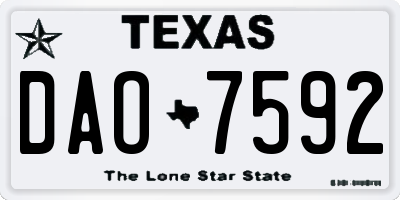 TX license plate DAO7592