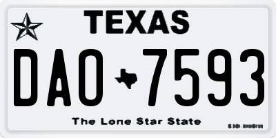 TX license plate DAO7593