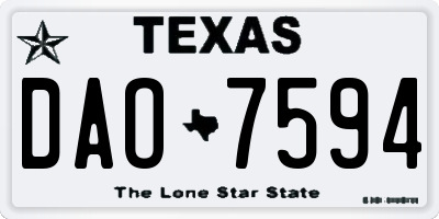 TX license plate DAO7594