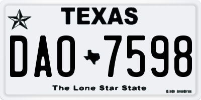 TX license plate DAO7598