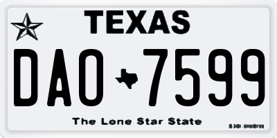 TX license plate DAO7599