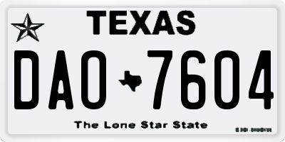 TX license plate DAO7604