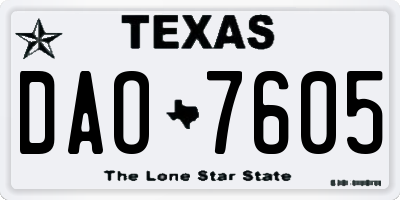 TX license plate DAO7605