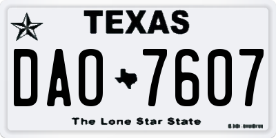 TX license plate DAO7607