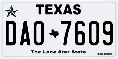 TX license plate DAO7609