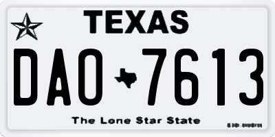 TX license plate DAO7613