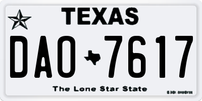 TX license plate DAO7617