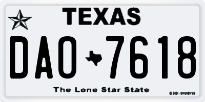 TX license plate DAO7618