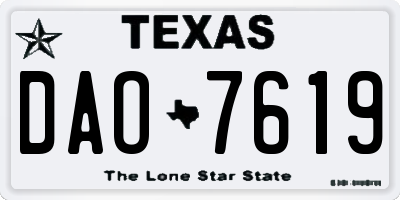 TX license plate DAO7619