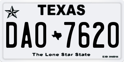 TX license plate DAO7620