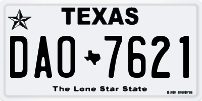 TX license plate DAO7621