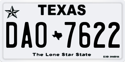 TX license plate DAO7622