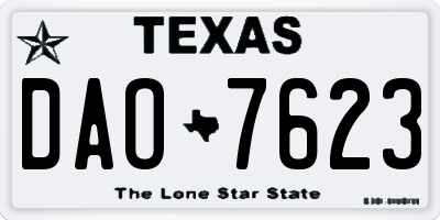TX license plate DAO7623