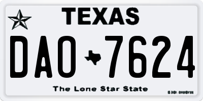 TX license plate DAO7624