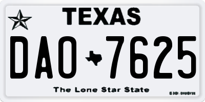 TX license plate DAO7625