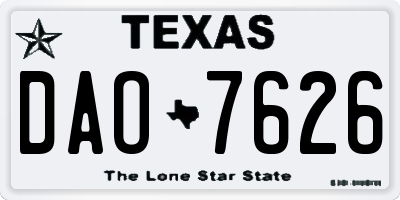 TX license plate DAO7626
