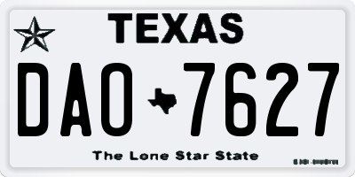 TX license plate DAO7627