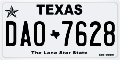 TX license plate DAO7628