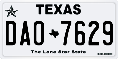 TX license plate DAO7629