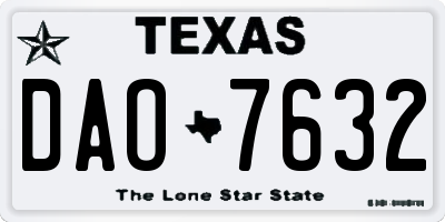 TX license plate DAO7632