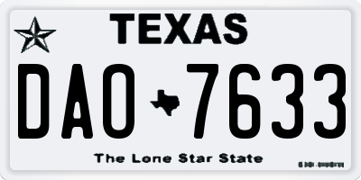 TX license plate DAO7633